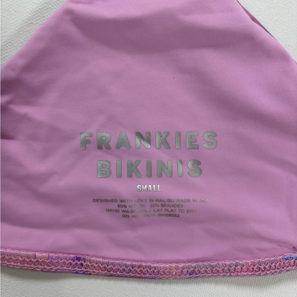 Frankie's Bikinis Pink and Purple Floral Tie-Side Bikini - Picture 4 of 8